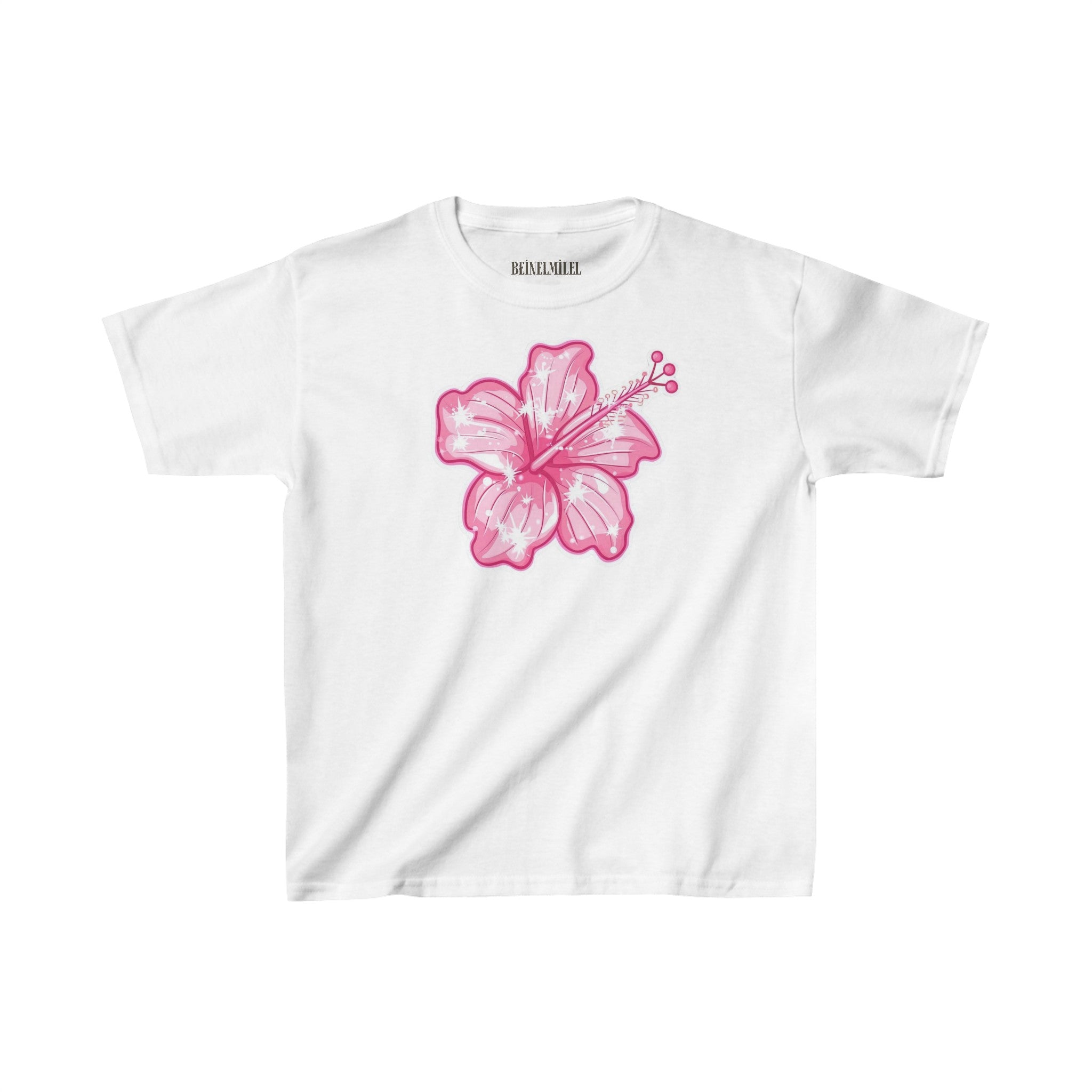Pink Hibiscus Baby Tee - Main Image
