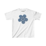 Denim flower baby tee