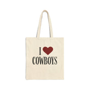 I love cowboys tote bag