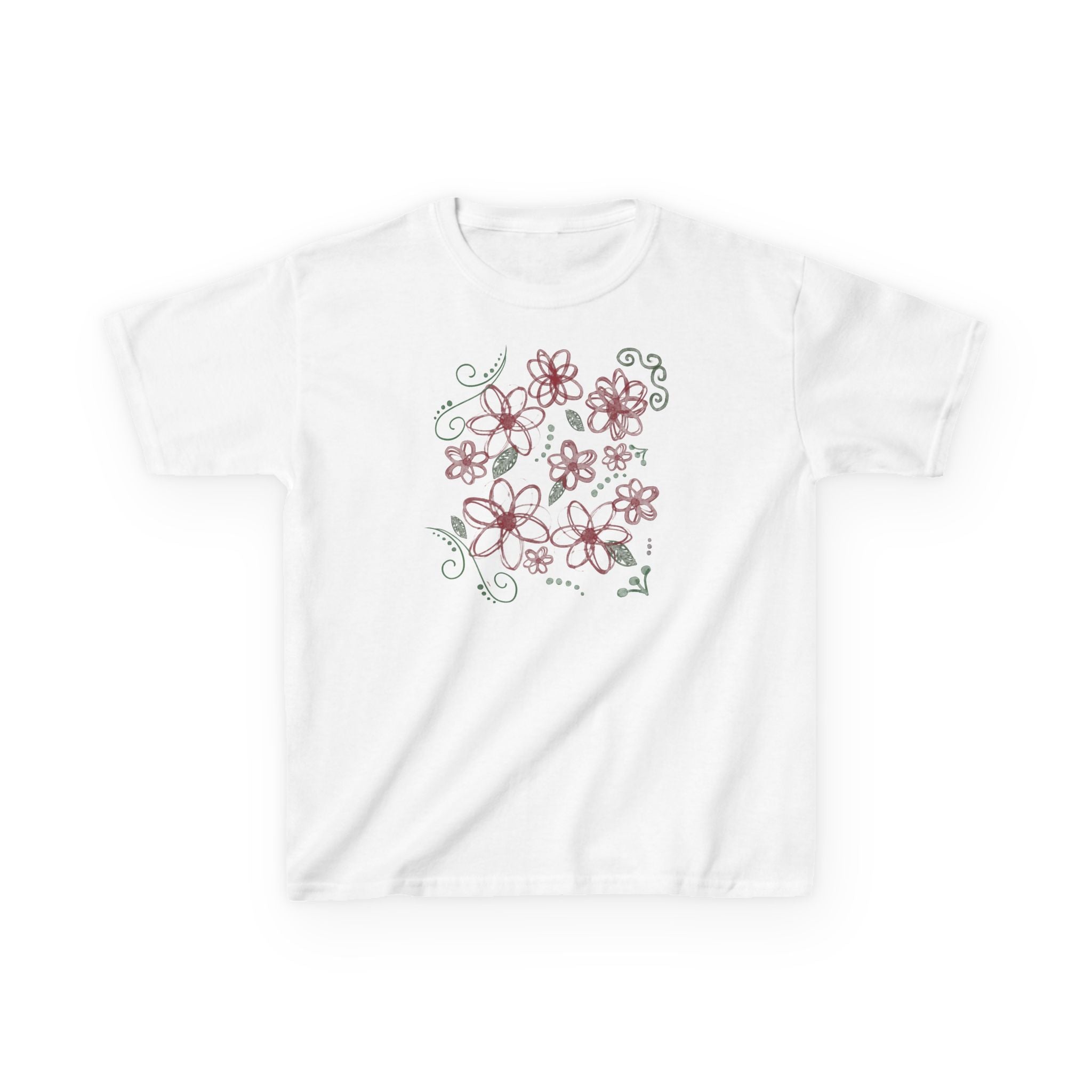 Burgundy Floral Doodle Baby Tee