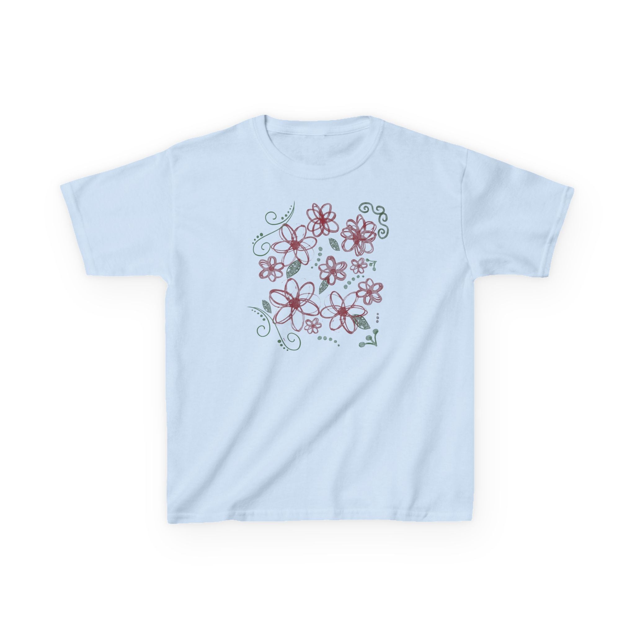 Burgundy Floral Doodle Baby Tee