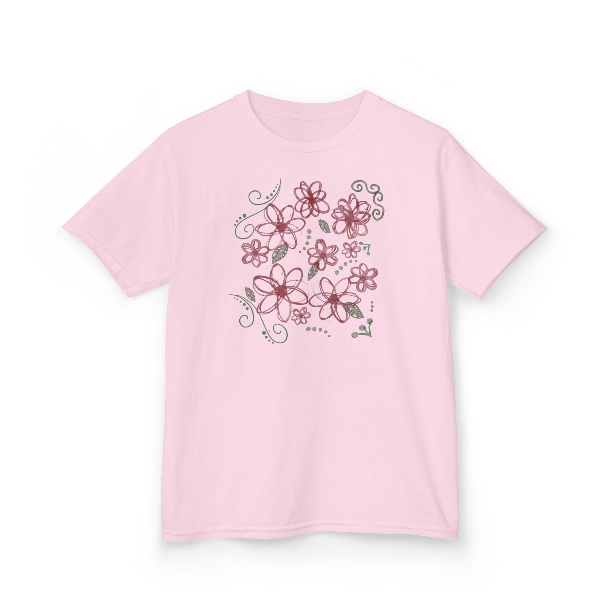 Burgundy Floral Doodle Baby Tee