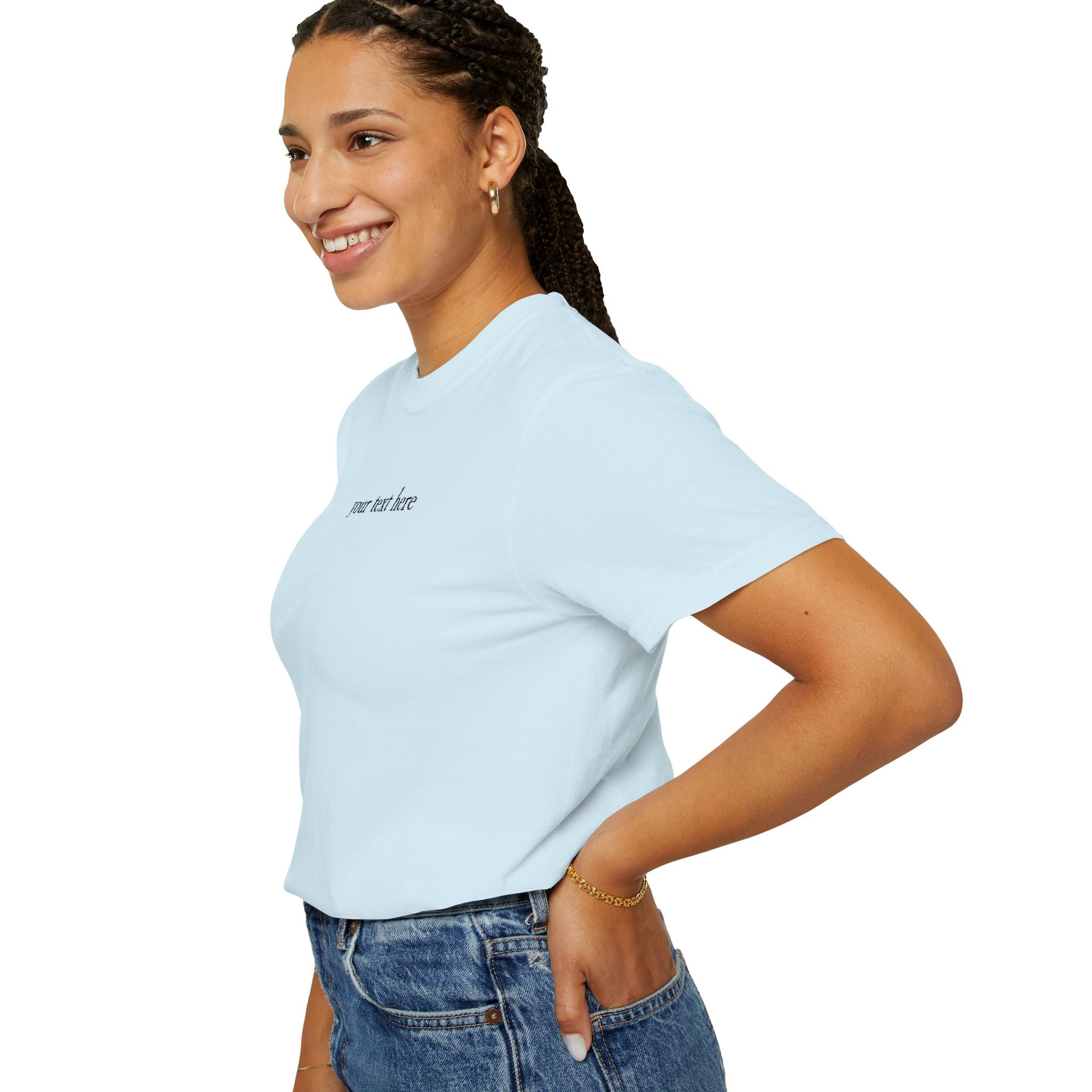 Personalization Text Embroidery Comfort Colors Tee