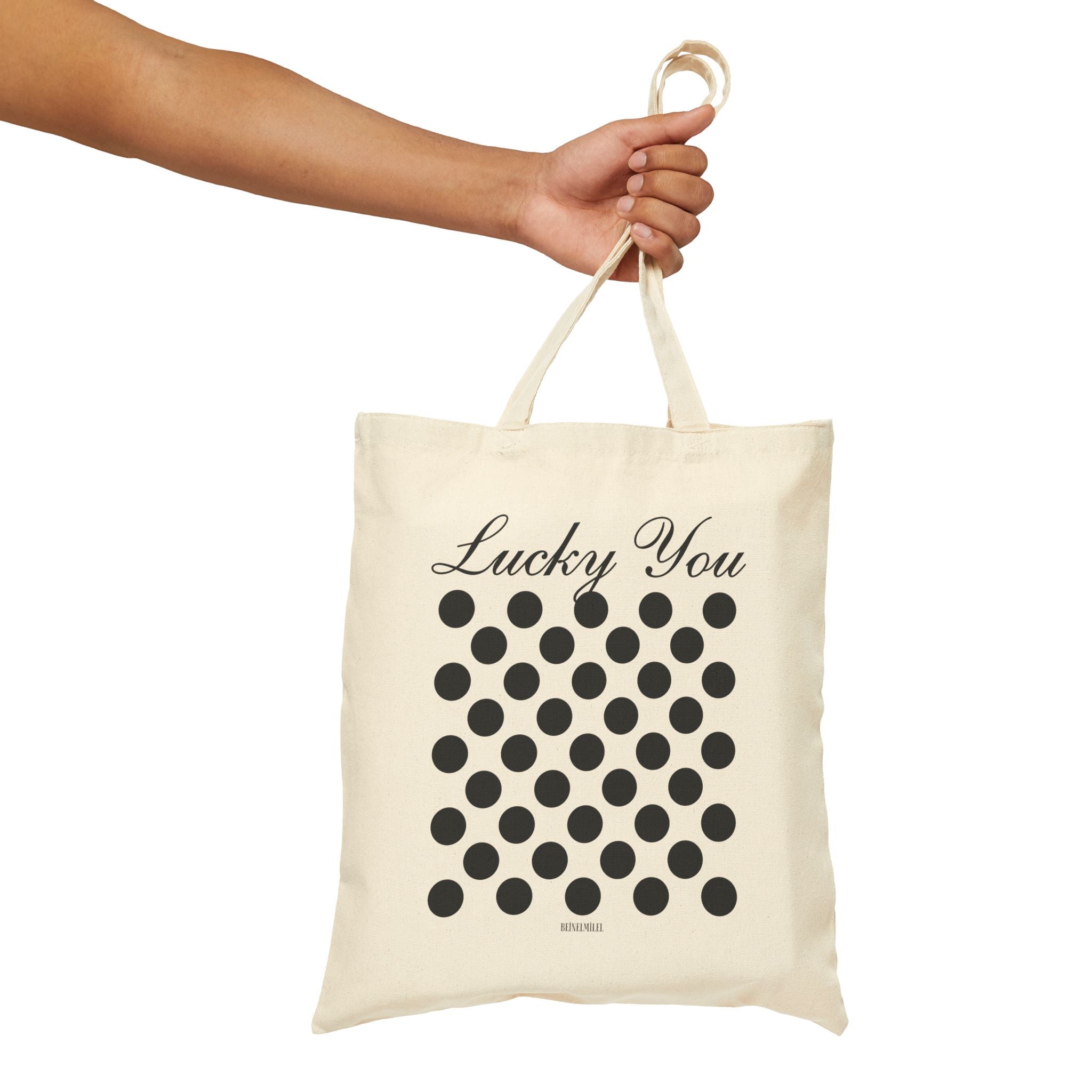 Lucky Polka Dots Canvas Tote Bag