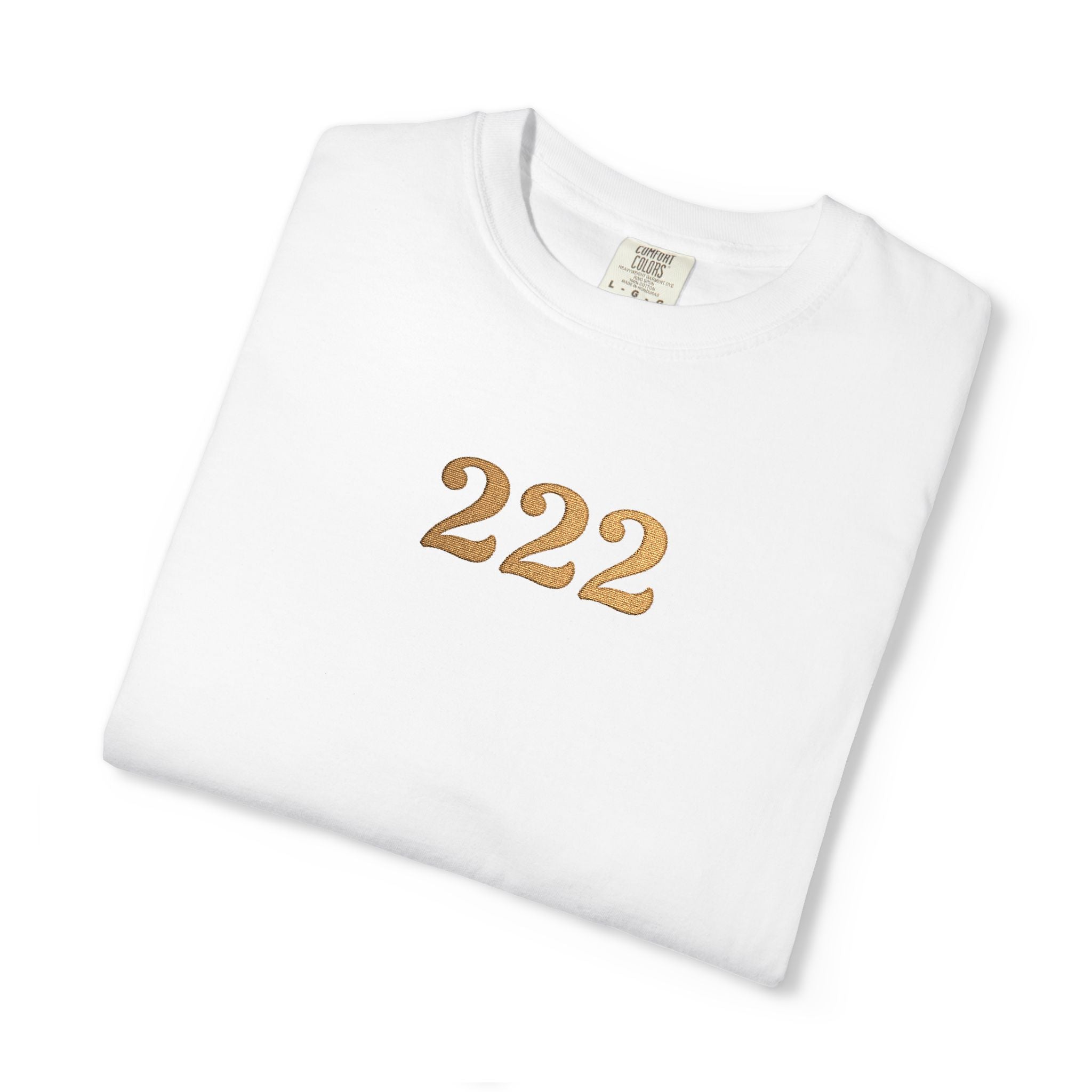 222 Angel Number Embroidered Comfort Colors® T-Shirt