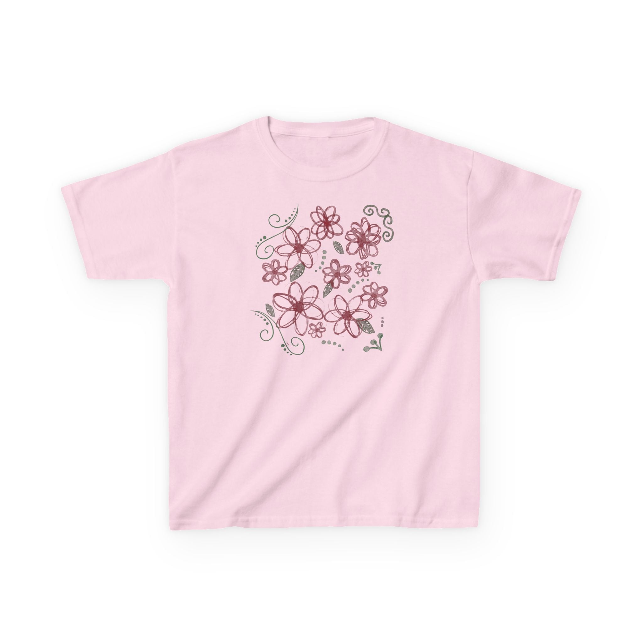 Burgundy Floral Doodle Baby Tee