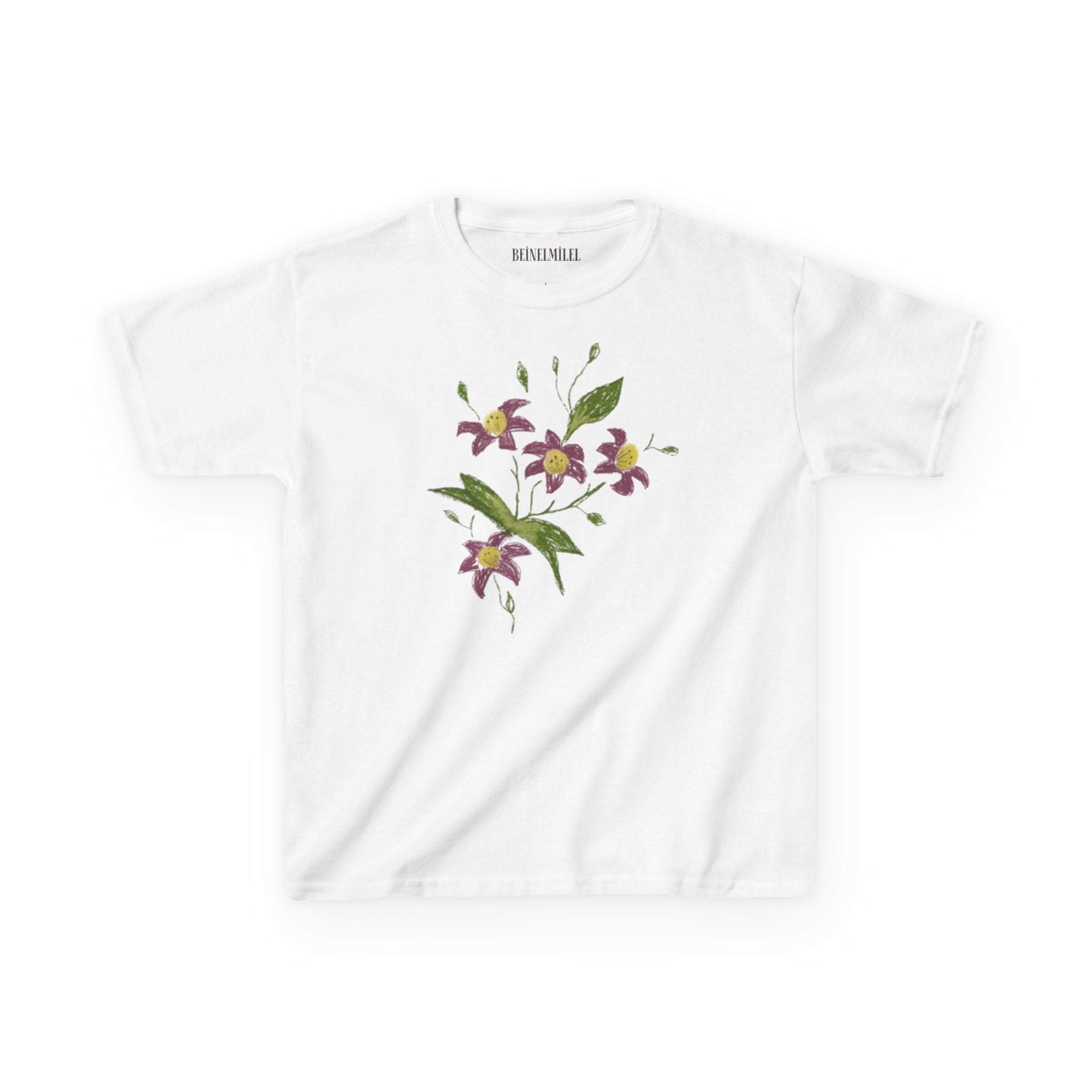 Dark Floral Burgundy Baby Tee