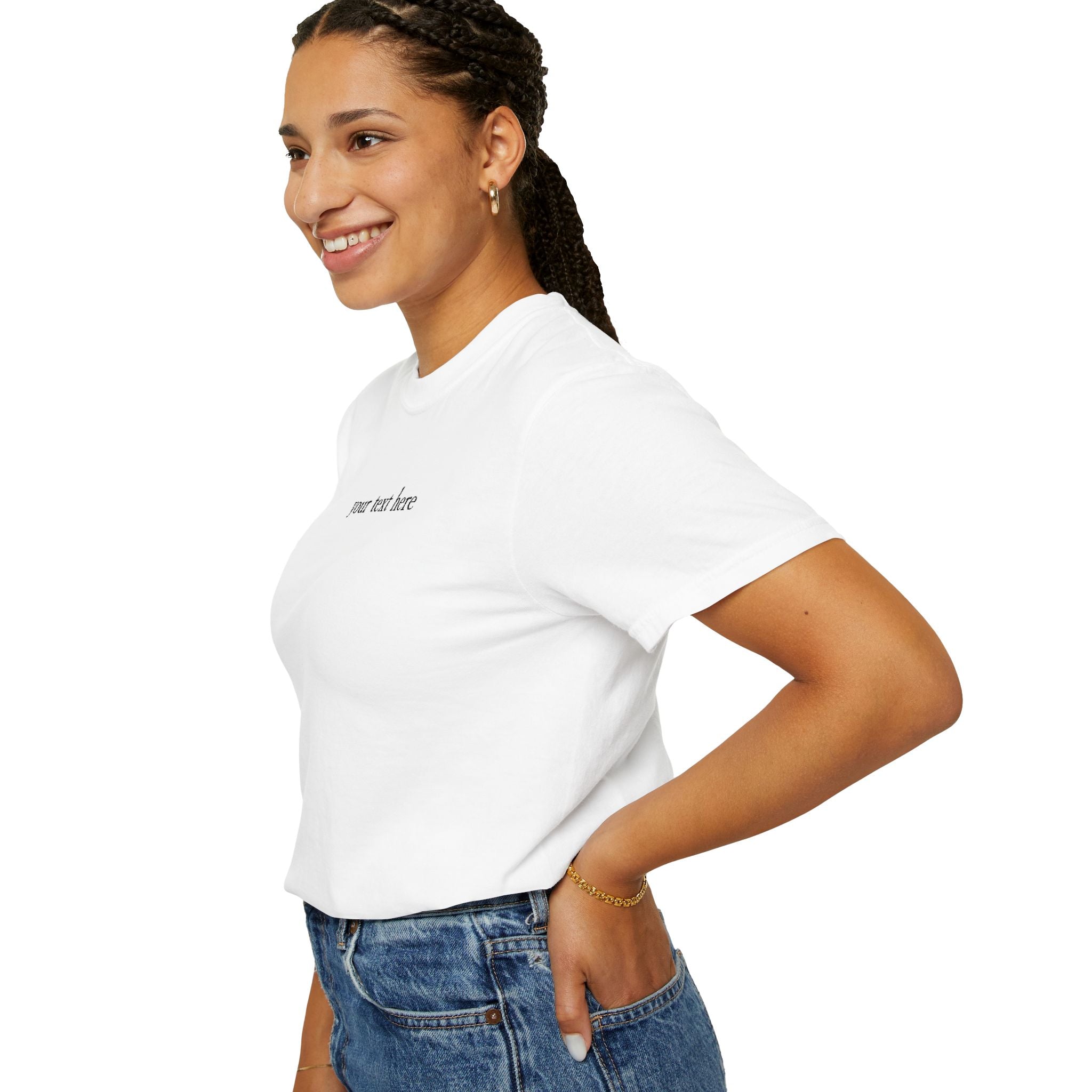 Personalization Text Embroidery Comfort Colors Tee