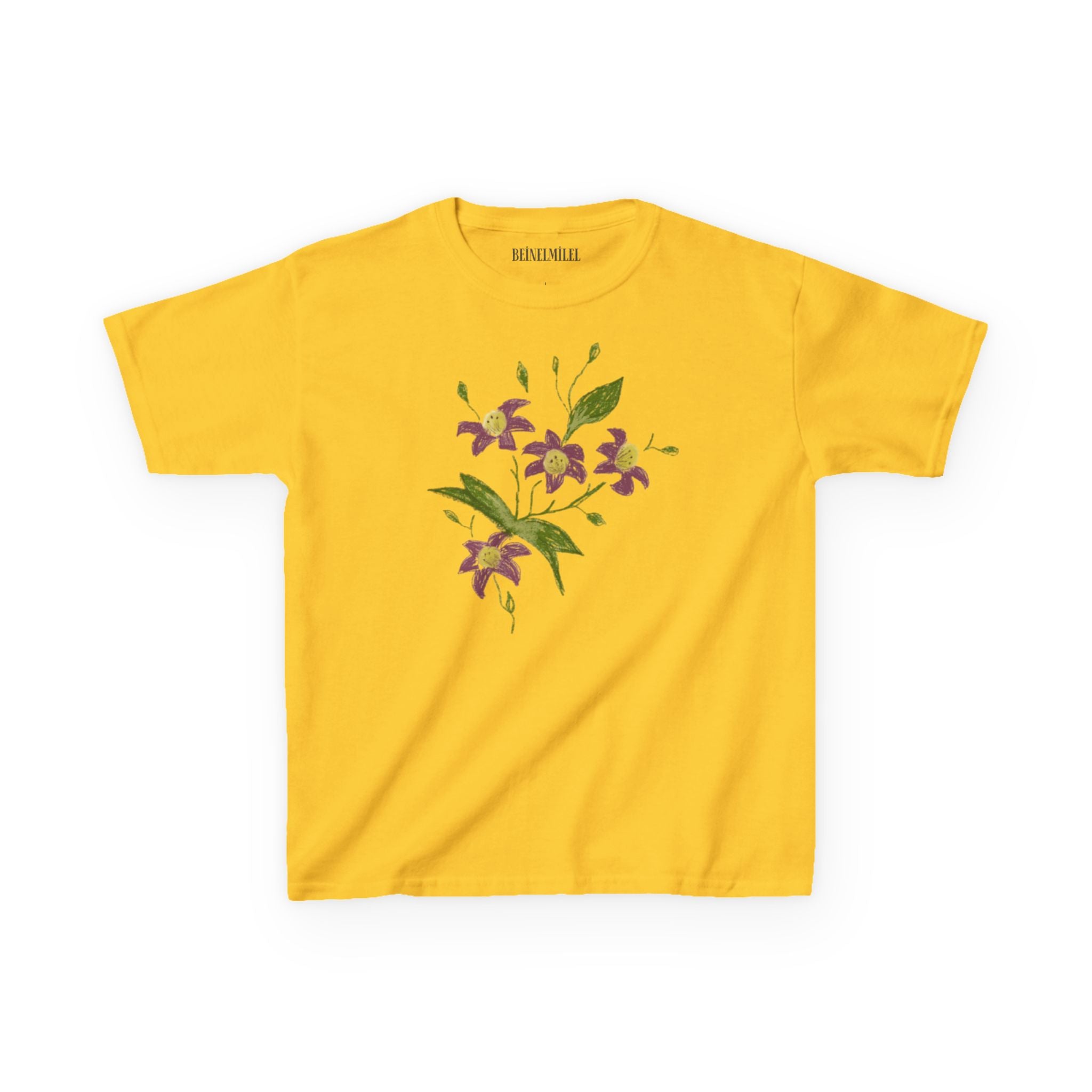 Dark Floral Burgundy Baby Tee