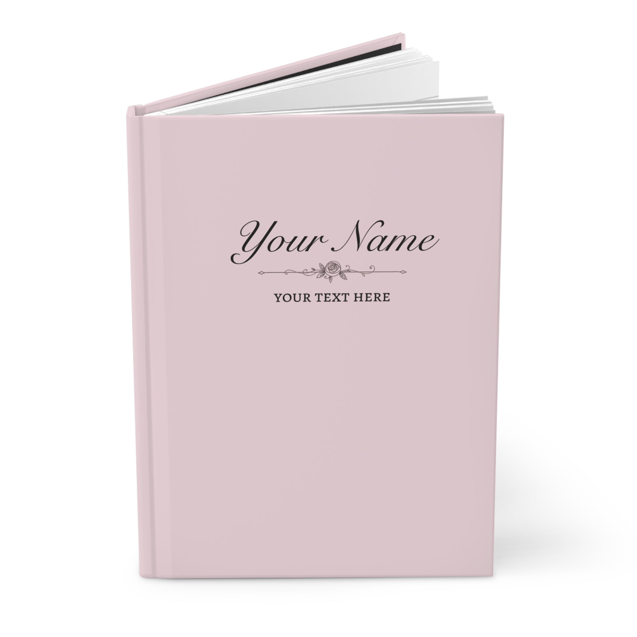 Custom Rose Quartz Pink Notebook - 150 Lined Pages & Hard Cover