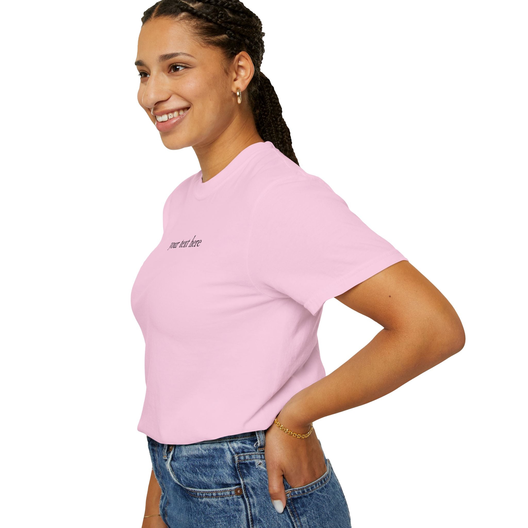 Personalization Text Embroidery Comfort Colors Tee
