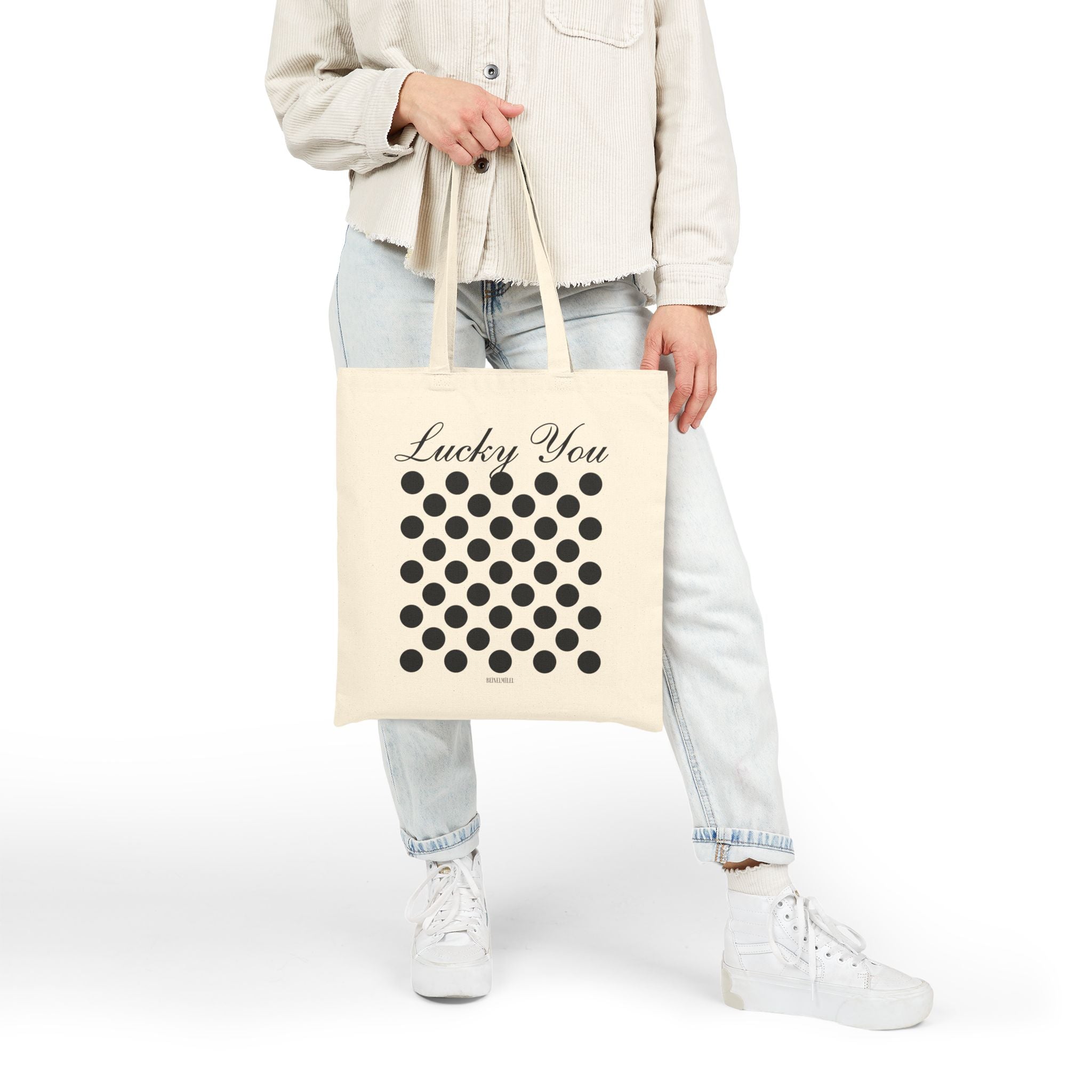 Lucky Polka Dots Canvas Tote Bag